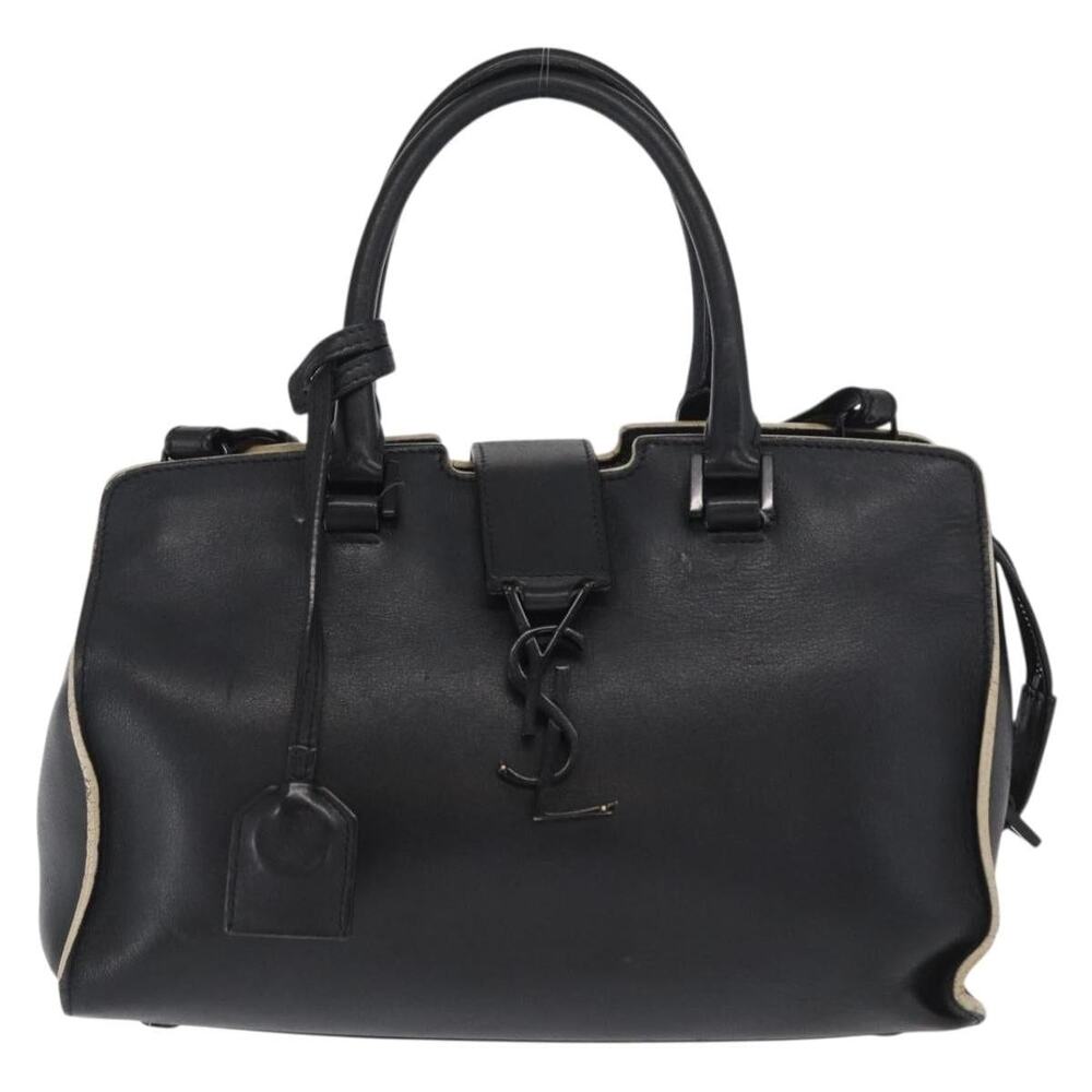 Saint Laurent Leather Baby Kabas Handbag Black